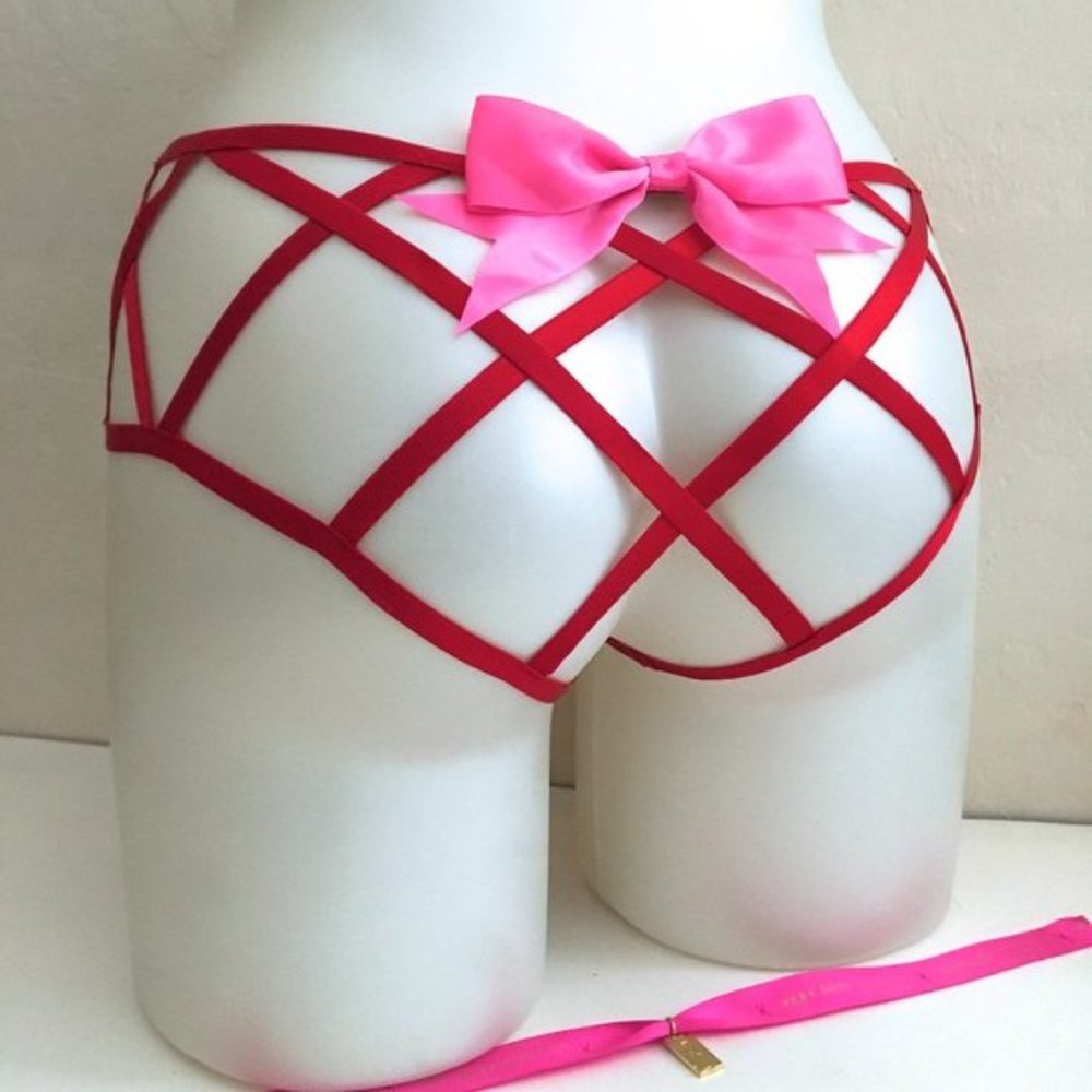 Victoria's Secret Cage Ouvert Cheeky Panty Red VS
